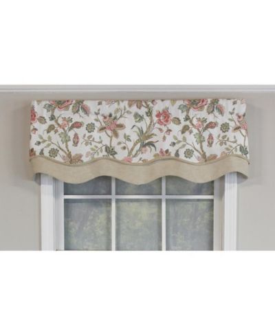 RLF Home Gianna Glory Valance 3" Rod Pocket, Layered, Trimmed