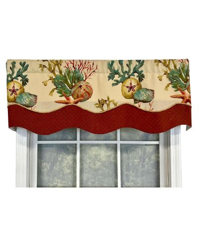 RLF Home Seabed Glory Window Treatment Premium Quality Valance 3" Rod Pocket