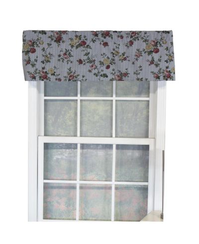 RLF Home Flower Grid Tailored 100% Cotton with Fully Lined 3" Rod Pocket Valnance for Windows 50" x 14" Chetwode
