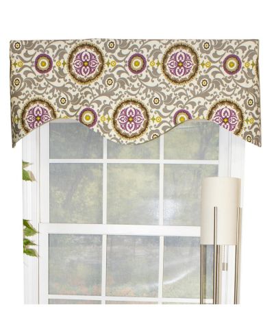 RLF Home декоративная каскадная занавеска Celestial Cornice 100% хлопок с подкладкой 50" x 17" Sterling