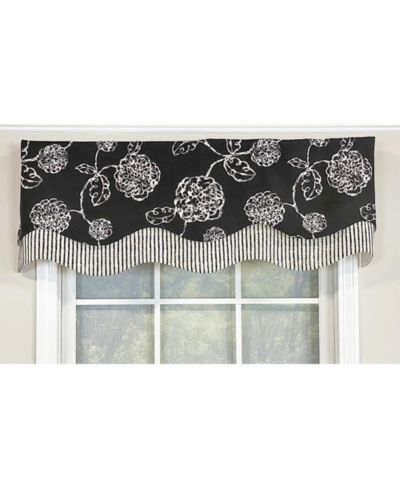 RLF Home Pouf Floral Glory 3" Rod Pocket Layered Window Valance, 50" x 16"