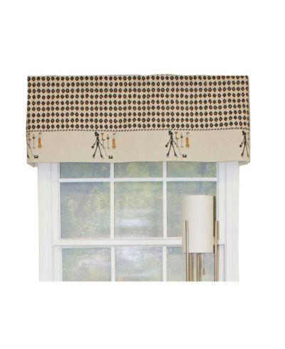 RLF Home Shopaholic Window Treatment Banded Premium Quality Valance 3" Rod Pocket 50" x 16" Ivory