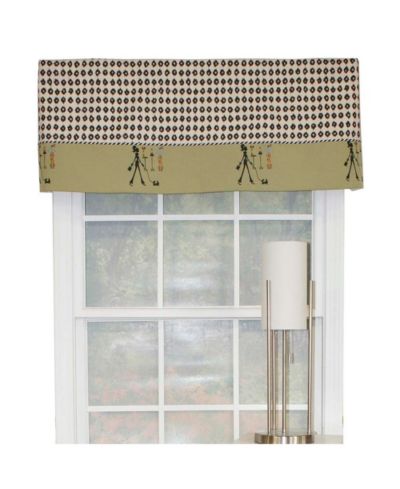 RLF Home Shopaholic Window Treatment Banded Premium Quality Valance 3" Rod Pocket 50" x 16" sage