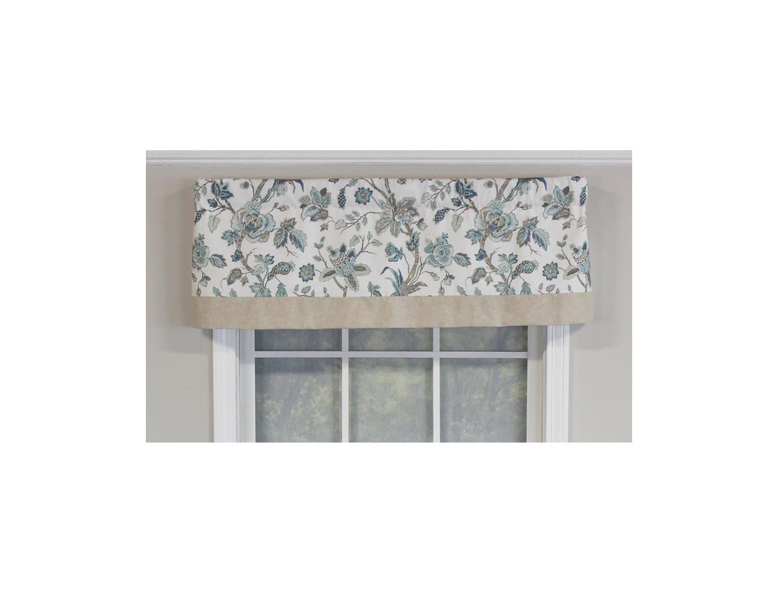 RLF Home Gianna Banded Valance. 3" Rod Pocket, Contrast bottom banding.