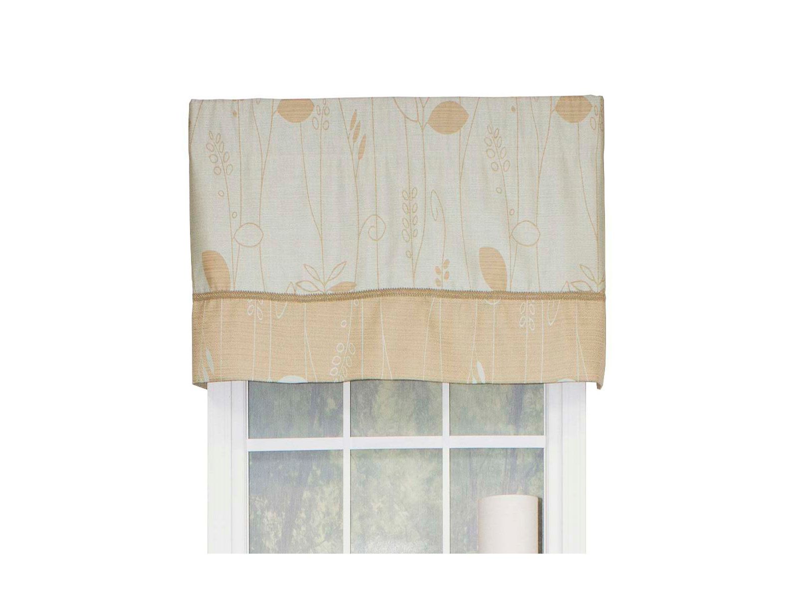RLF Home Aquarelles Window Treatment Banded Premium Quality Valance 3" Rod Pocket 50" x 16" Aqua Mist