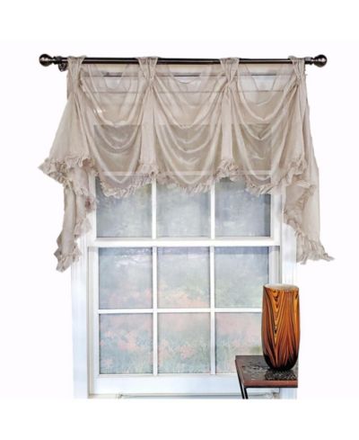 RLF Home Luxurious Modern Design Classic Sheers Victory Swag 3-Scoop Window Valance 50" x 25"