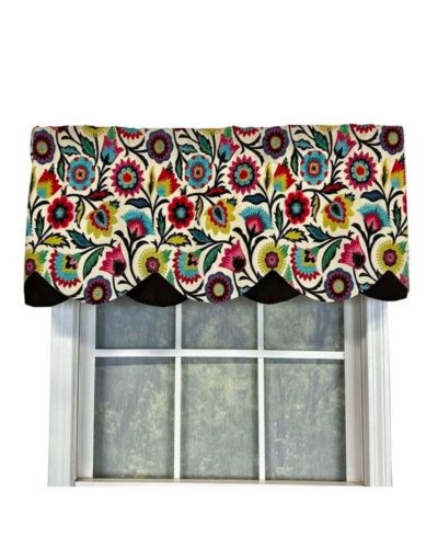 RLF Home Fiesta Floral Petticoat Window Treatment High Quality Valance 3" Rod Pocket 50" x 15"