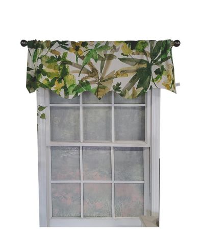 RLF Home Jungla Regal 100% Cotton with Fully Lined 3" Rod Pocket Valnance for Windows 50" x 17" Forest