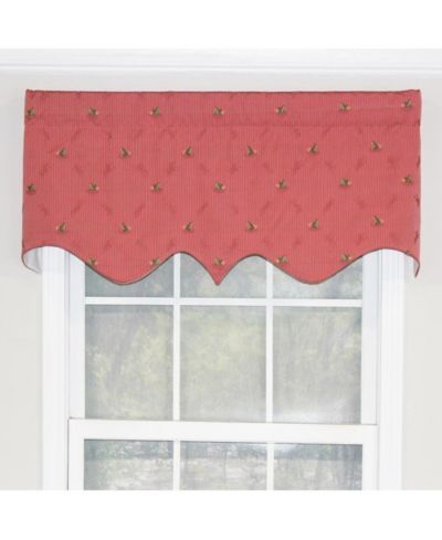 Ribbit Regal Camelia Style 3" Rod Pocket Valance 50" x 17" Red by RLF Home