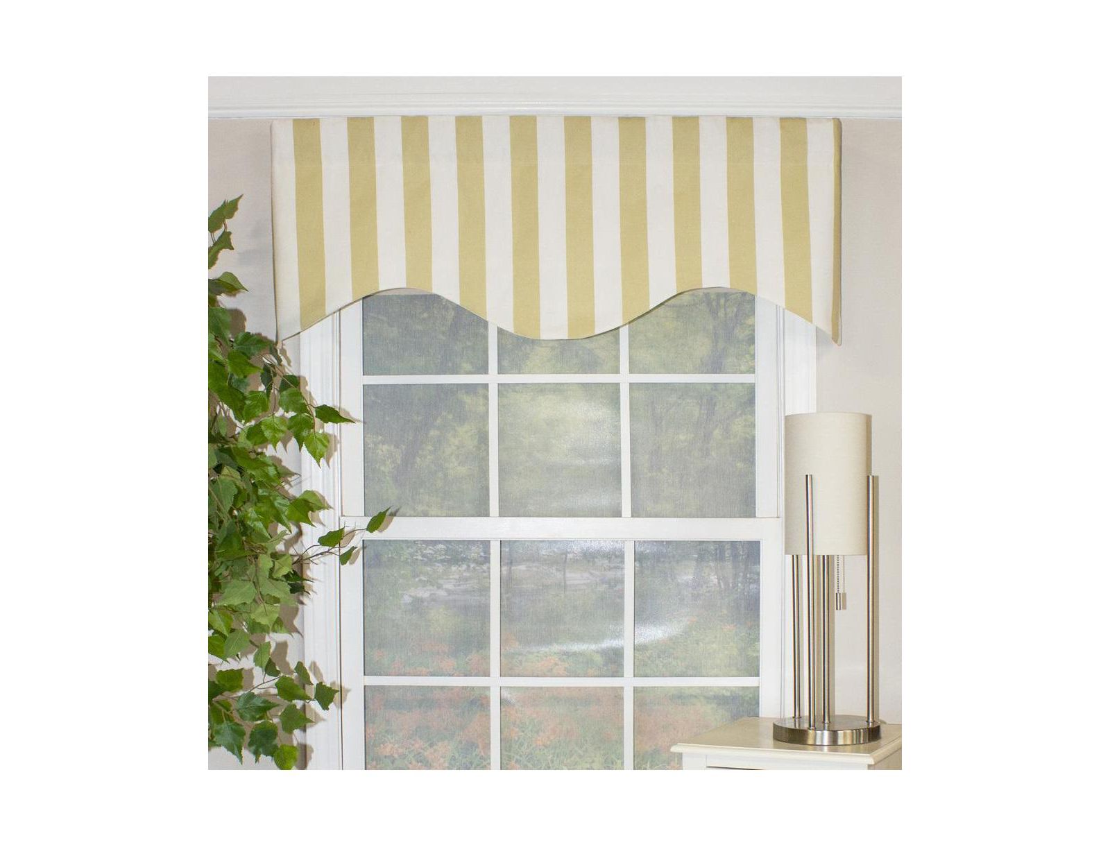 Beach Stripe Style Cornice 3" Rod Pocket Valance 50" x 17" Tan by RLF Home