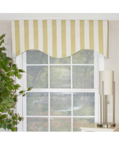 Beach Stripe Style Cornice 3" Rod Pocket Valance 50" x 17" Tan by RLF Home