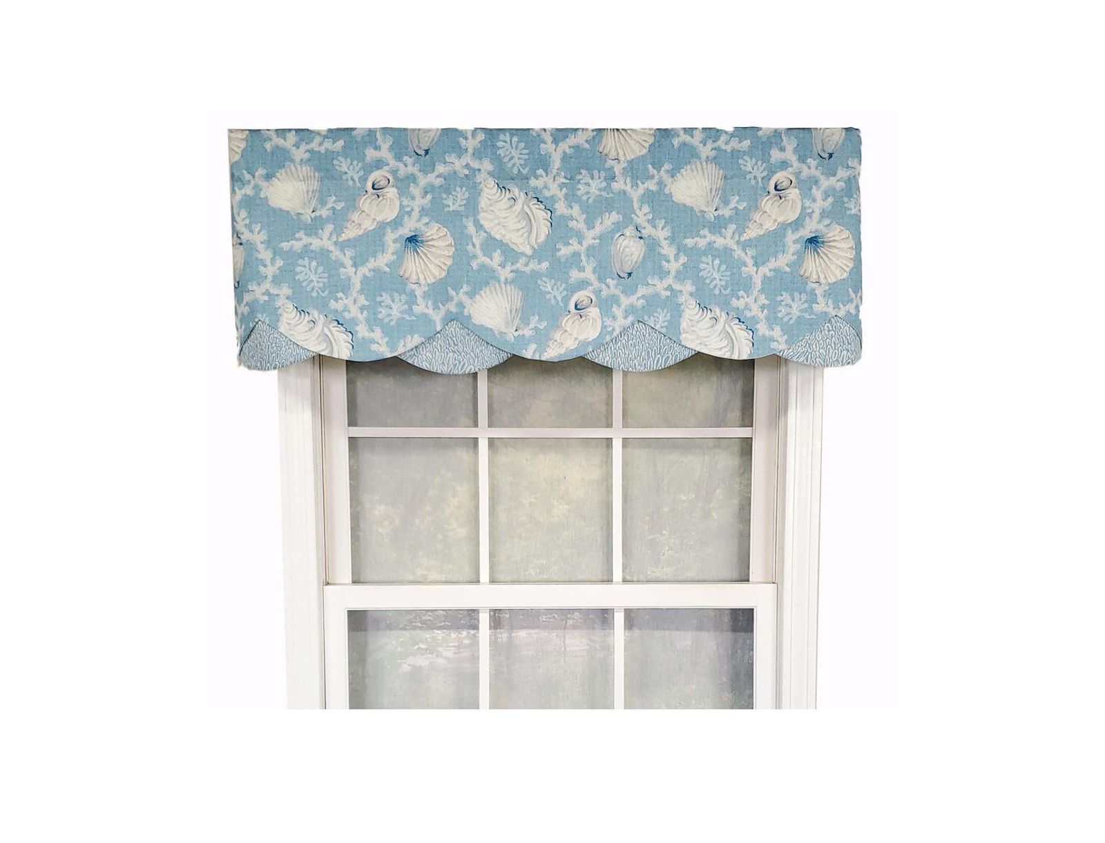 RLF Home Luxurious Modern Design Classic Windamar Petticoat Style Window Valance 50" x 15" Coral