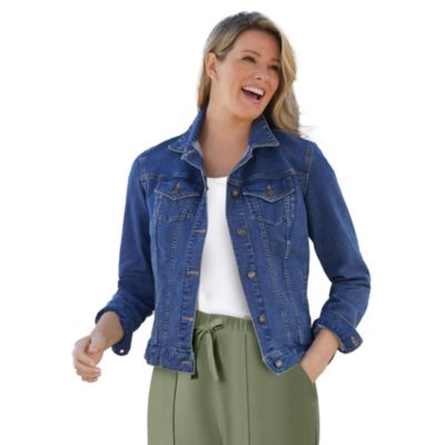 Woman Within Women's Plus Size Stretch Denim Jean Jacket
