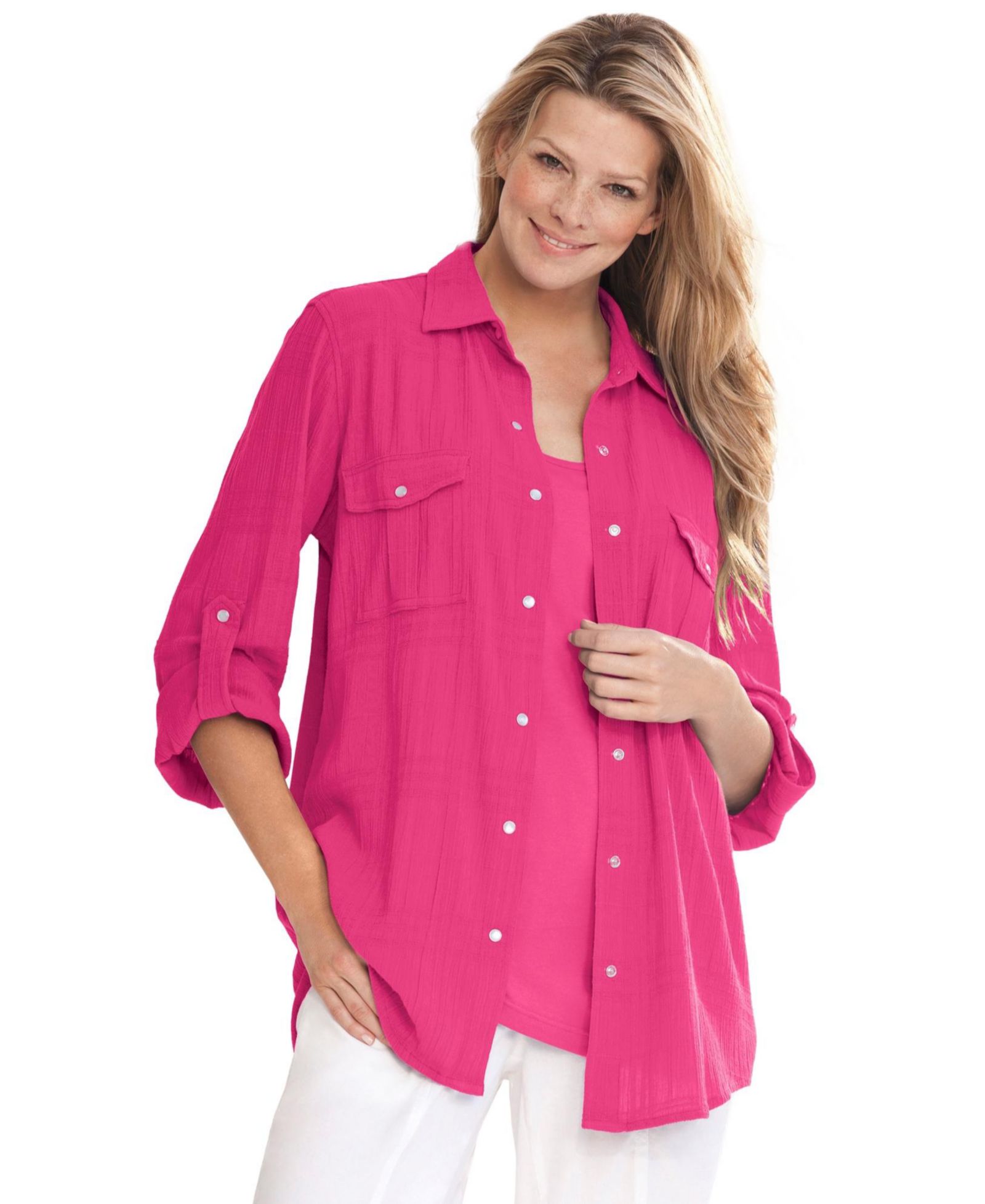 Woman Within Women's Within Cotton Gauze Bigshirt