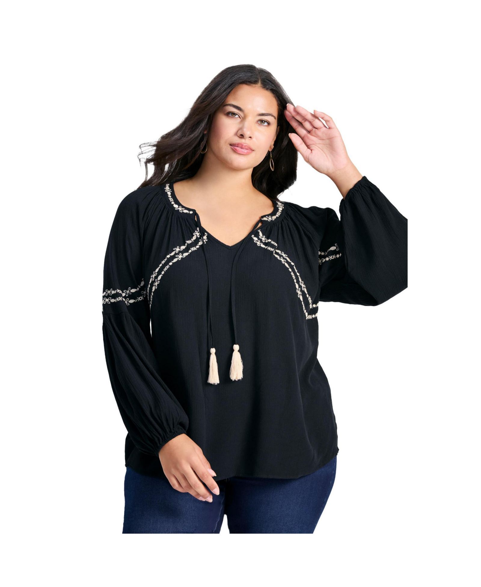 Avenue Women's Plus Size Isabelle Embroidered Top