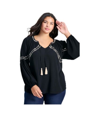 Avenue Women's Plus Size Isabelle Embroidered Top