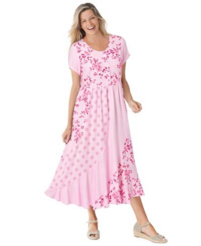Woman Within Women's Within Mixed Print Maxi Dress