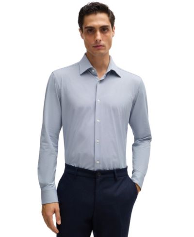 BOSS by Hugo Boss Мужская рубашка Structured Performance-Stretch Fabric Regular-Fit