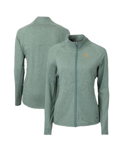 Женская куртка Cutter & Buck Women's Heather Green Notre Dame Fighting Irish Alumni Adapt Eco Knit Heather Full-Zip