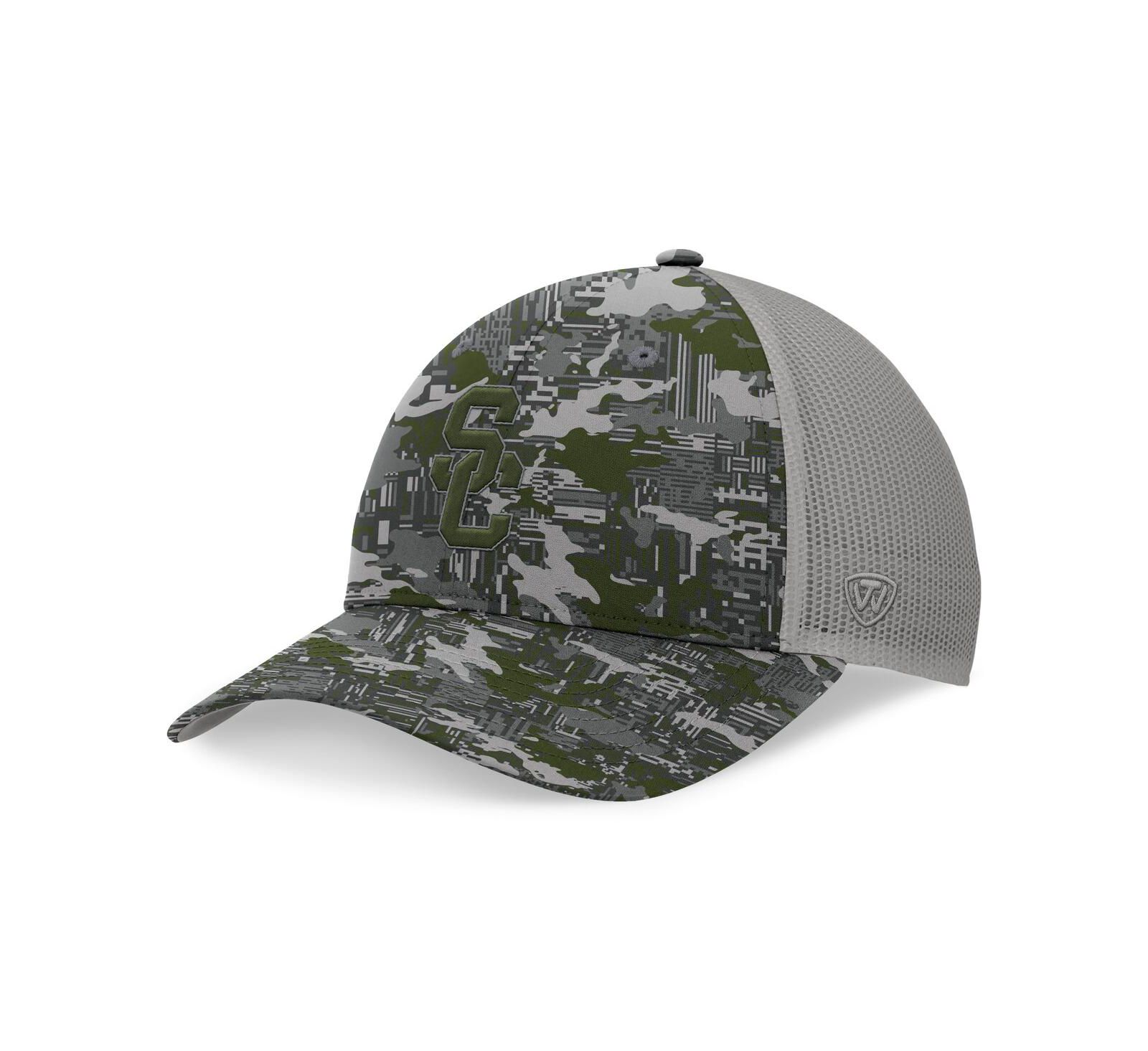 Мужская кепка Top of the World Gray USC Trojans OHT Military Appreciation Trucker Camo
