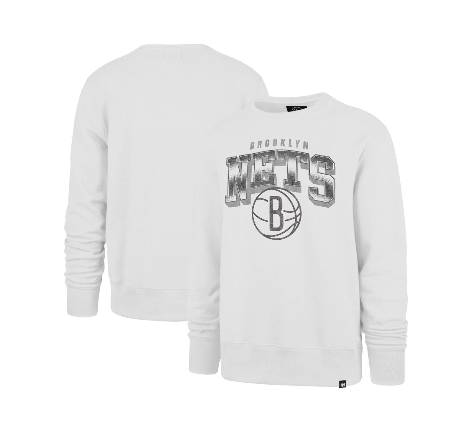Толстовка '47 Brand Men's White Brooklyn Nets Spotlight Headline Pullover