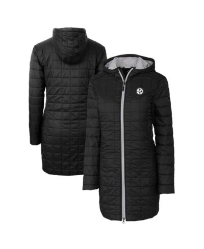 Женская куртка Cutter & Buck Black Pittsburgh Steelers Rainier PrimaLoft Eco Insulated Full-Zip Hooded