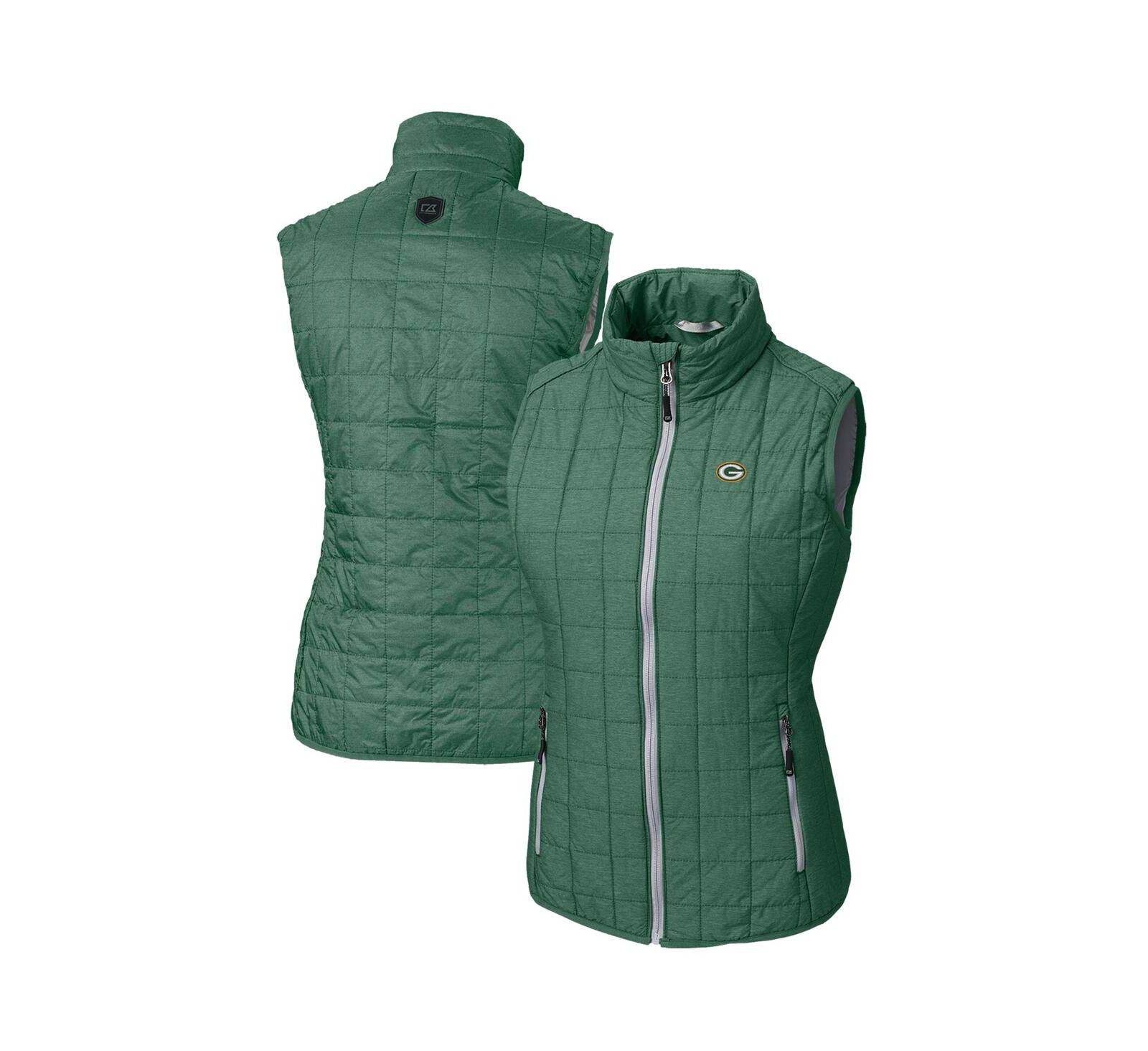Cutter & Buck Women's Green Bay Packers Rainier PrimaLoft Eco Insulated Full-Zip Puffer Vest