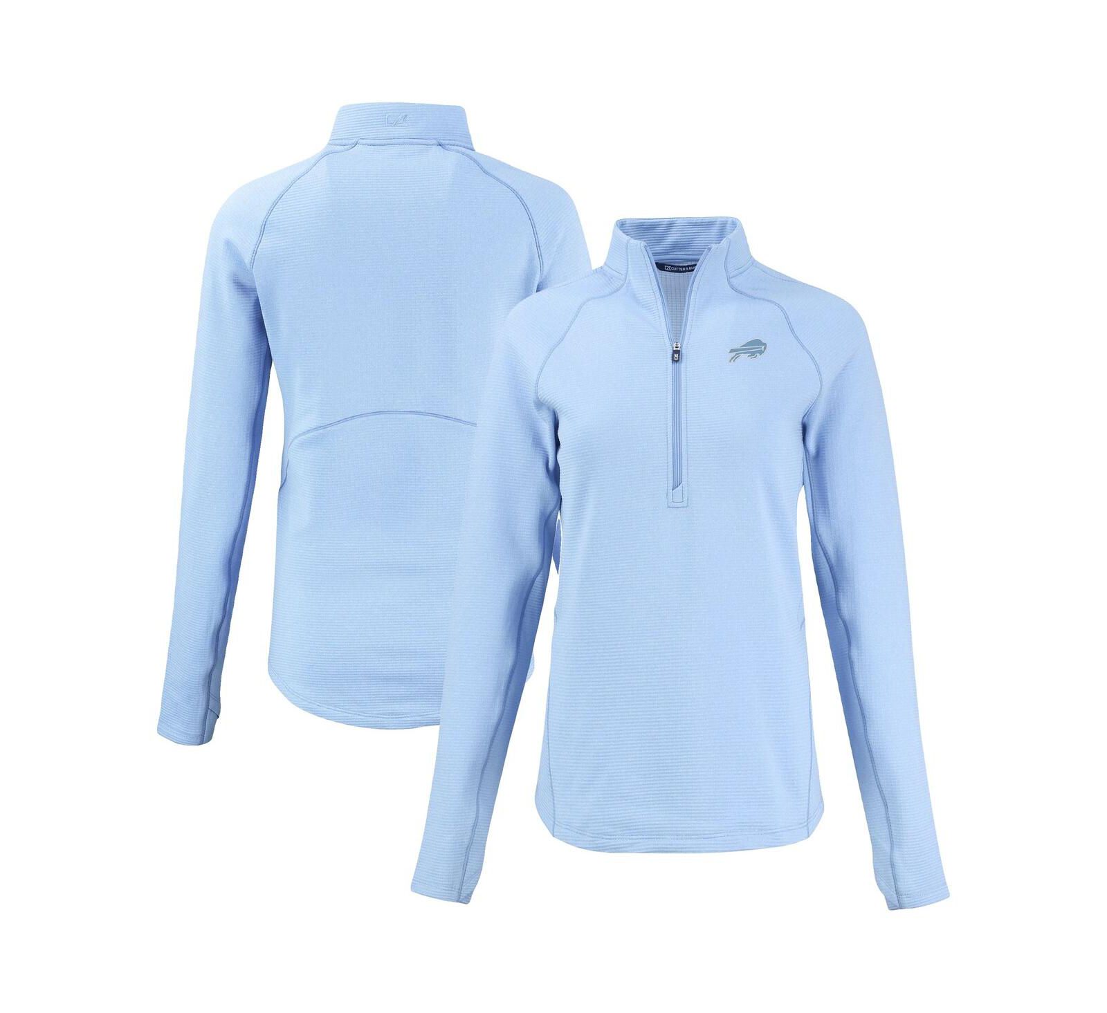 Женский свитшот Cutter & Buck Powder Blue Buffalo Bills Peshastin Eco Fleece Half-Zip