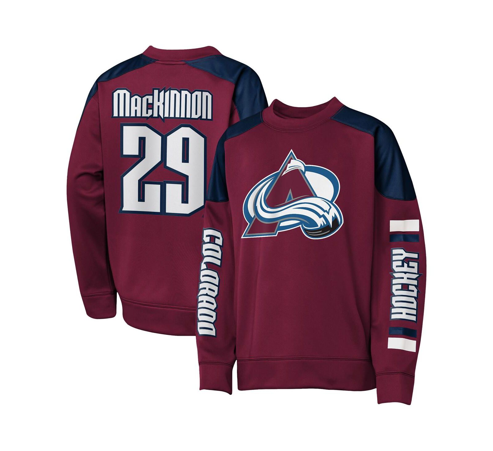 Свитшот Outerstuff Big Boys and Girls Nathan MacKinnon Burgundy Colorado Avalanche Best Defense Name & Number