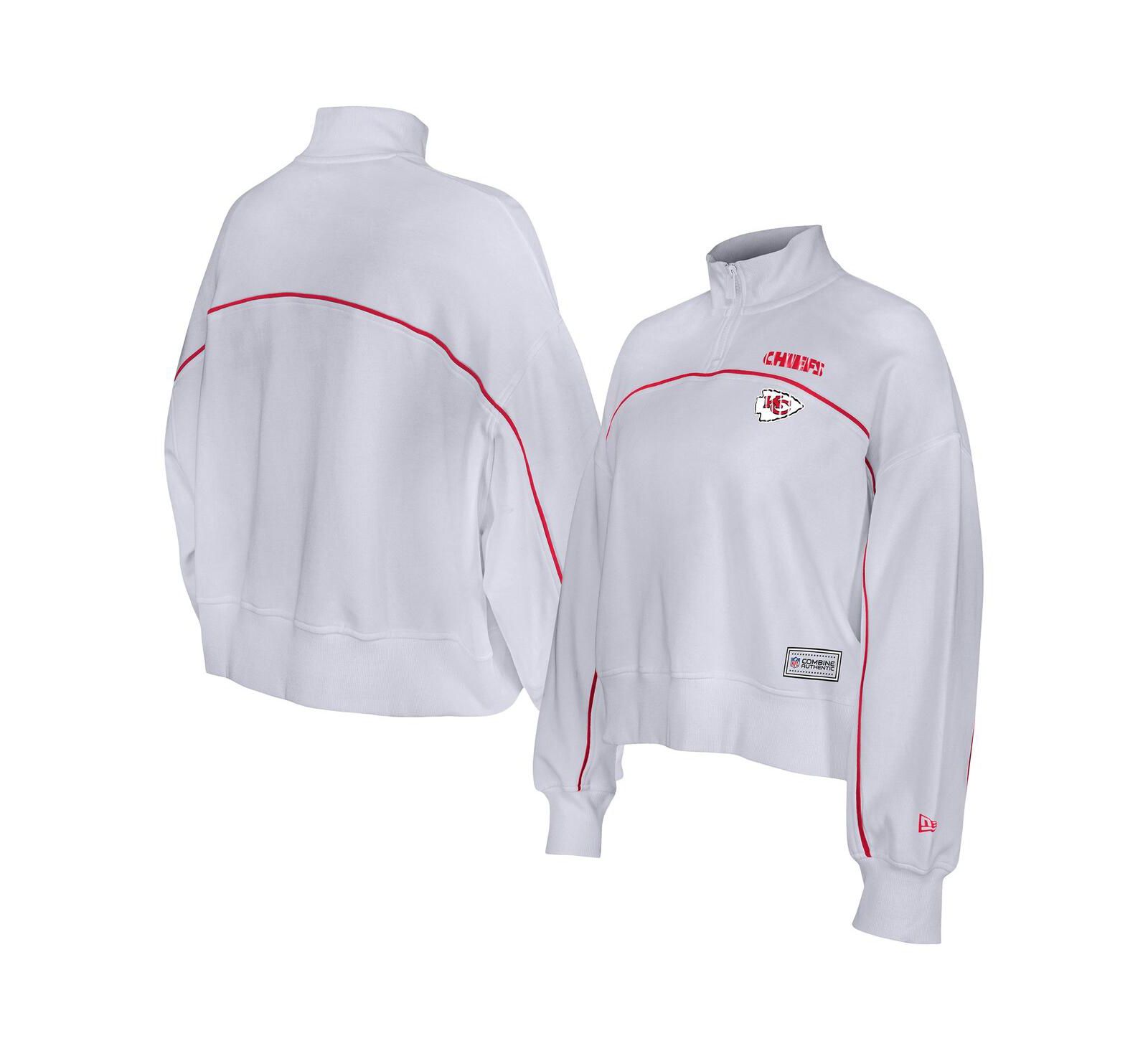 Женская толстовка New Era Kansas City Chiefs Quarter-Zip White