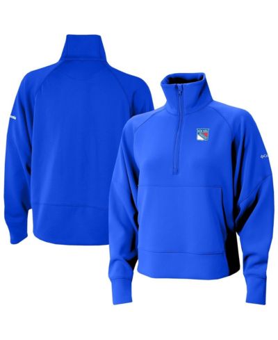 Женская толстовка Columbia Blue New York Rangers Wickhams Hills Raglan Omni-Wick Half-Zip Pullover Sweatshirt