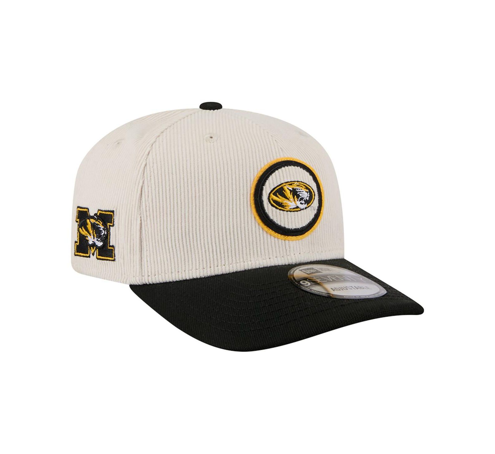 Мужская кепка New Era Cream/Black Missouri Tigers Loyal Corduroy 9SEVENTY Adjustable Hat