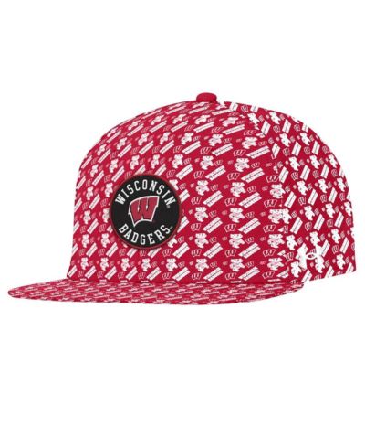 Мужская кепка Under Armour Red Wisconsin Badgers Gameday ArmourFuse Snapback Hat