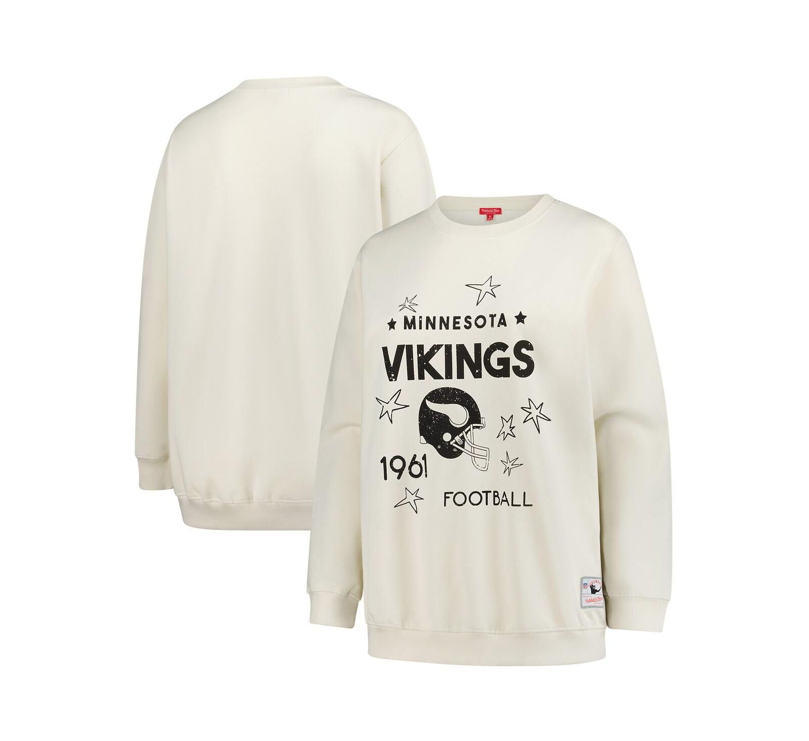 Mitchell & Ness Женский свитшот Shooting Star Plus Size Cream Minnesota Vikings