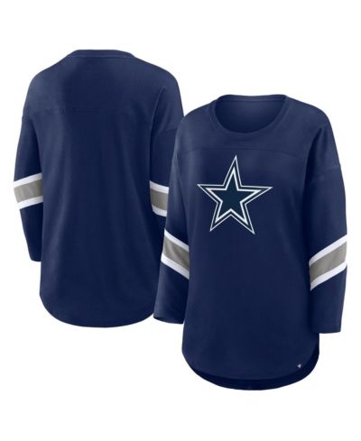 Женская футболка Fanatics Navy Dallas Cowboys Plus Size Redzone 3/4-Sleeve Scoop Neck