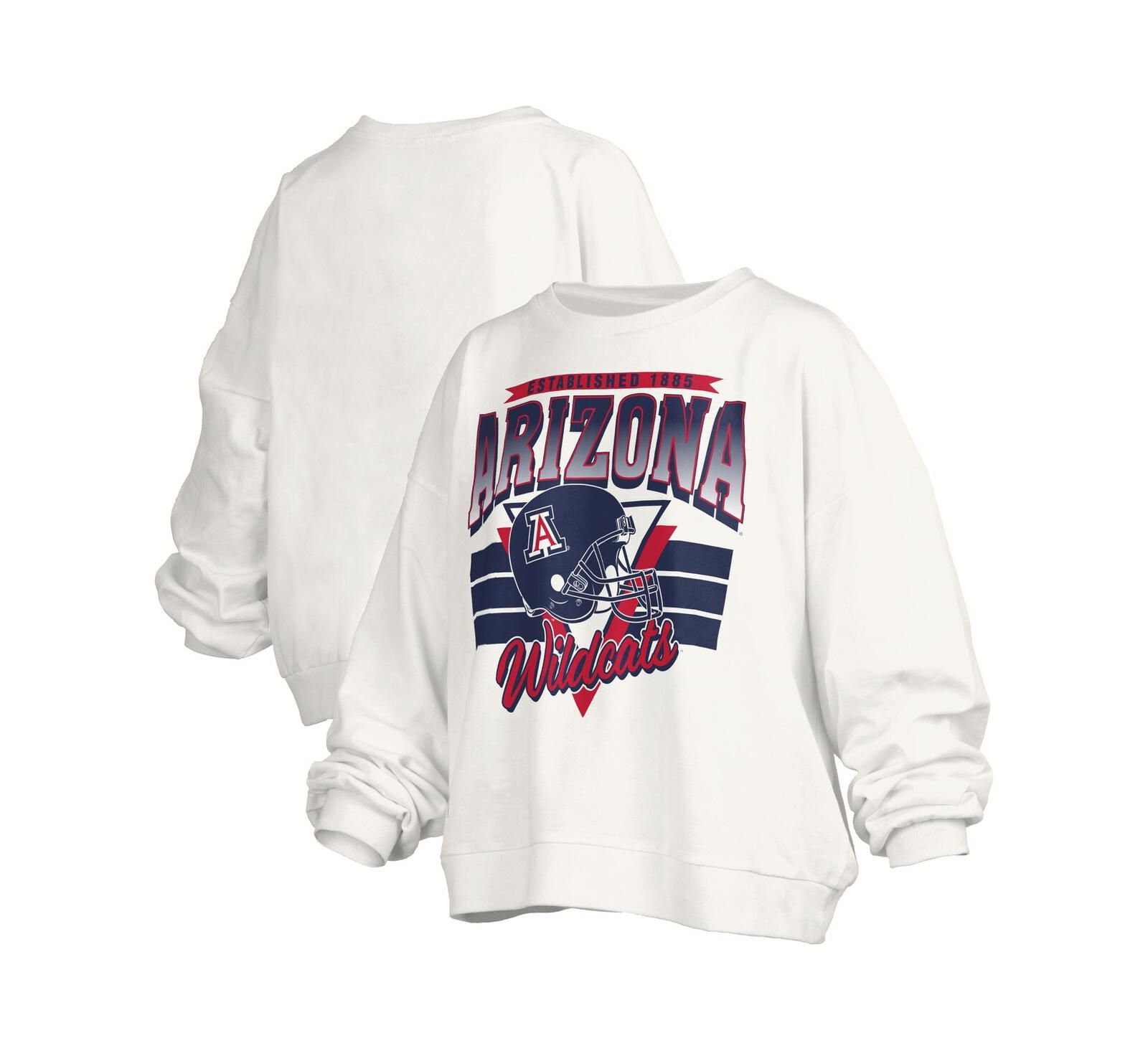Женская безразмерная ретро толстовка Pressbox Arizona Wildcats белая