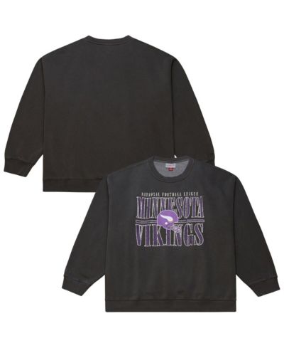 Mitchell & Ness Мужская винтажная толстовка Minnesota Vikings Downtown Crew, черная