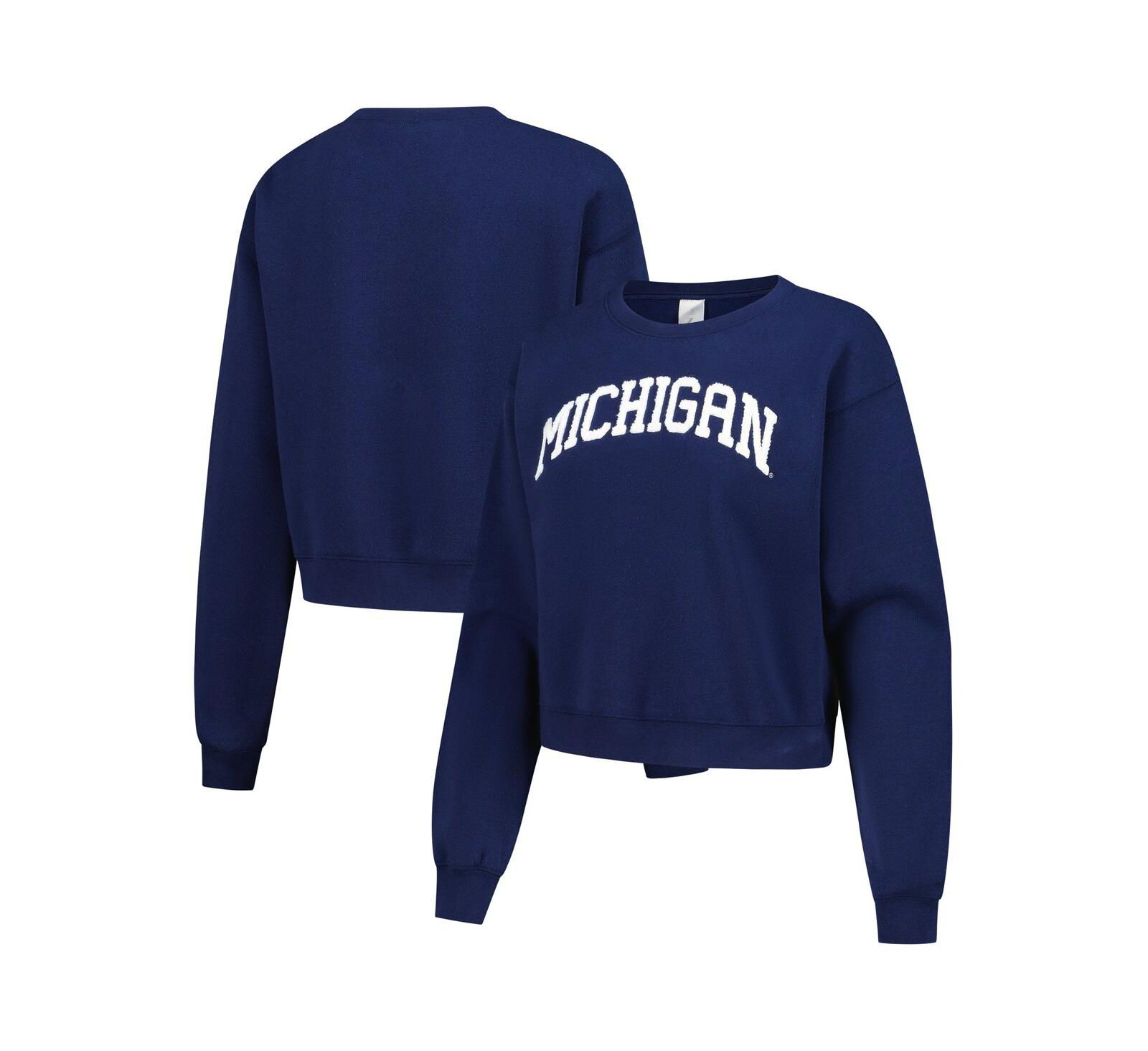ZooZatz Женская укороченная толстовка Michigan Wolverines Navy Chenille