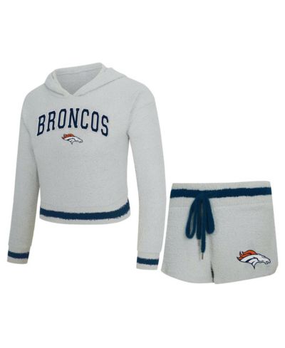 Женский комплект Concepts Sport 2-Piece Gray Denver Broncos Whitley Hoodie и Shorts