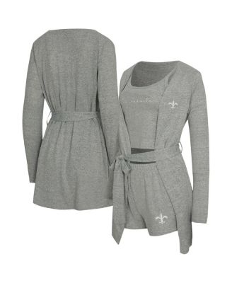 Concepts Sport Women's 2-Piece Heather Gray New Orleans Saints Rigor Tank and Short Robe Set
