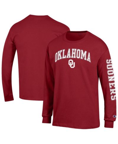 Champion Men's Crimson Oklahoma Sooners Arch Over Logo 2-Hit Long Sleeve T-Shirt