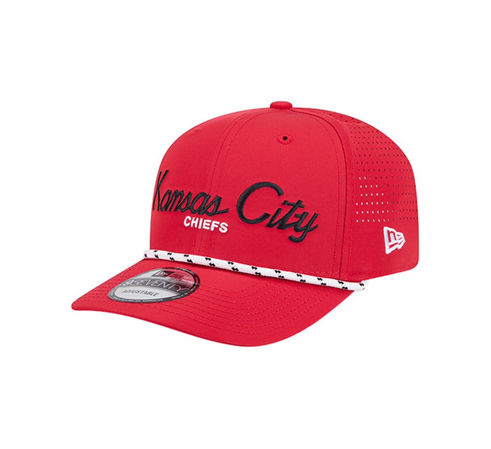 Мужская регулируемая кепка New Era Kansas City Chiefs Script 9SEVENTY, красная