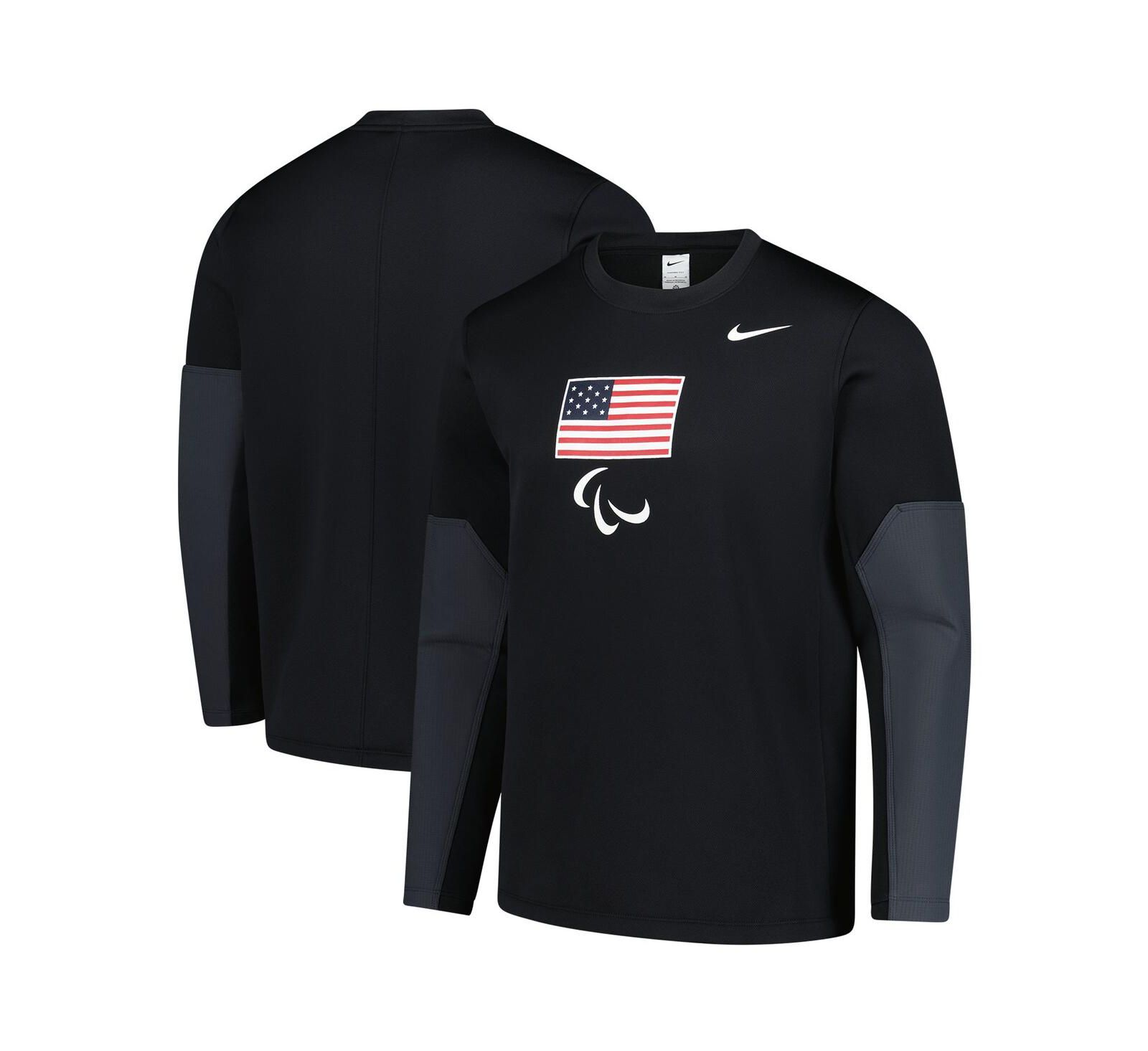 Nike Men's Black U.S. Paralympics Coaches Long Sleeve Therma-FIT Sweatshirt