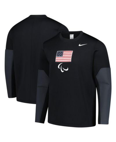 Nike Мужская черная толстовка Therma-FIT с длинным рукавом U.S. Paralympics Coaches