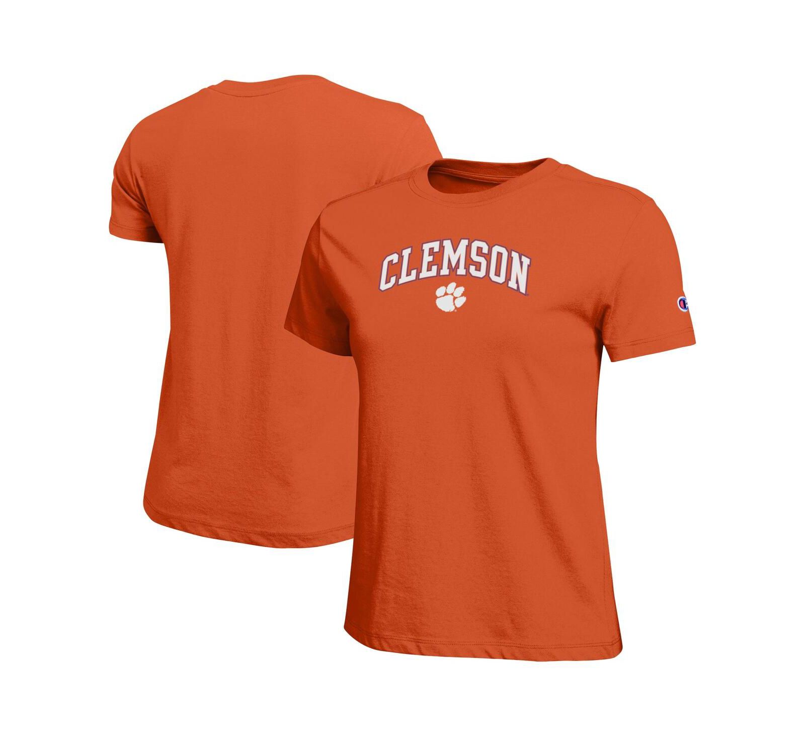 Женская футболка Champion Orange Clemson Tigers Arched Over Logo
