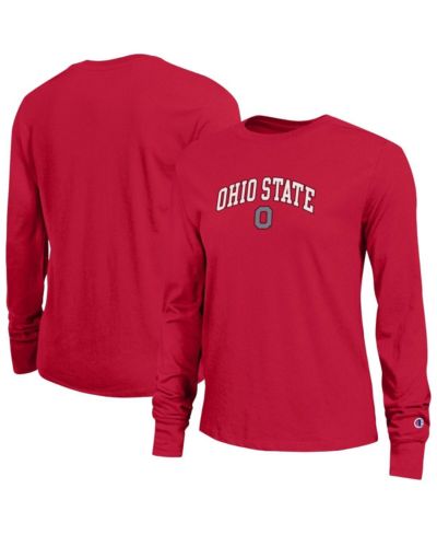 Женская футболка Champion Scarlet Ohio State Buckeyes Long Sleeve
