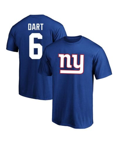 Fanatics Men's Jaxson Dart Royal New York Giants Big & Tall Name & Number T-Shirt