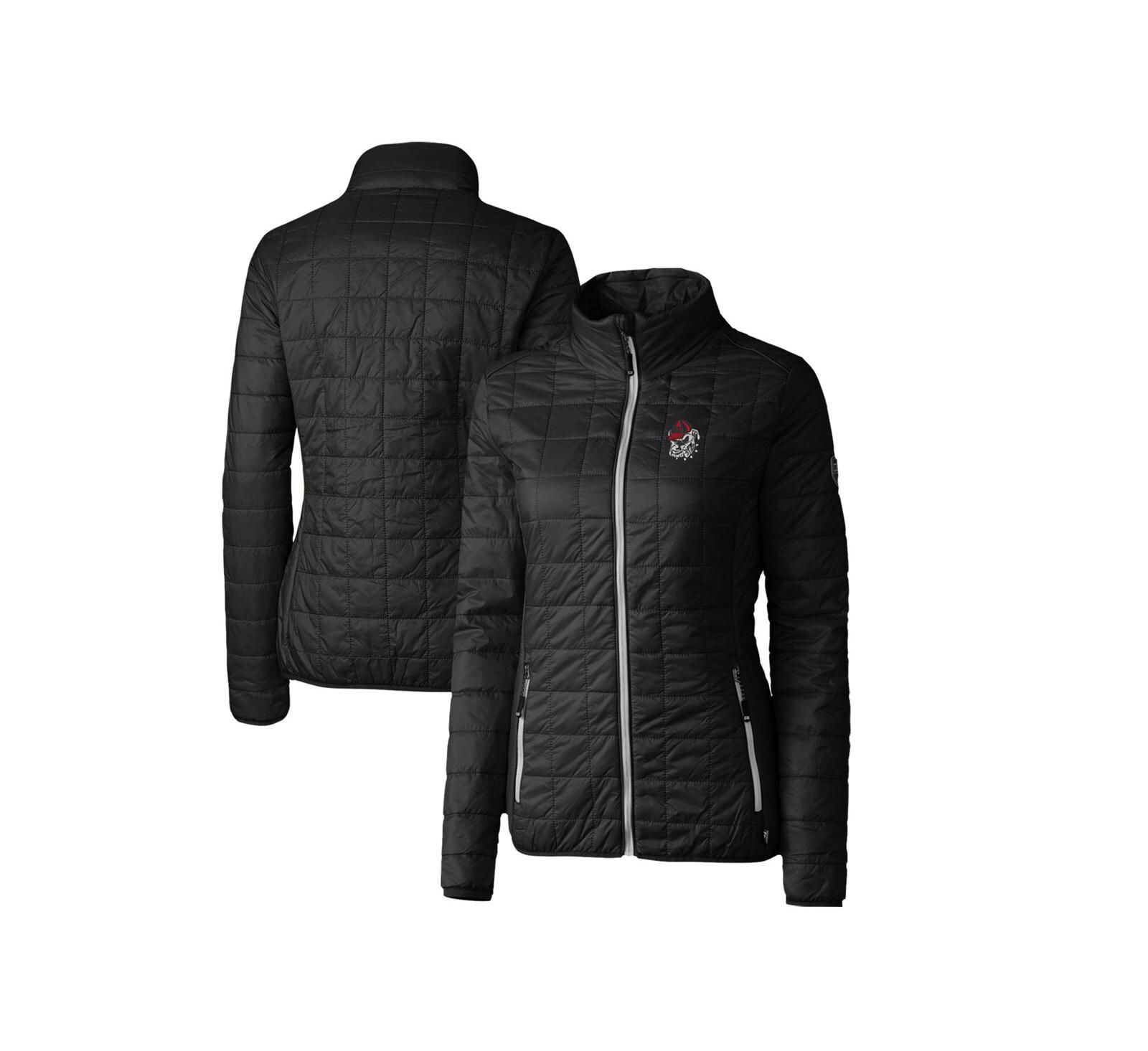 Cutter & Buck Women's Black Georgia Bulldogs Rainier Eco Insulated Puffer Full-Zip Jacket