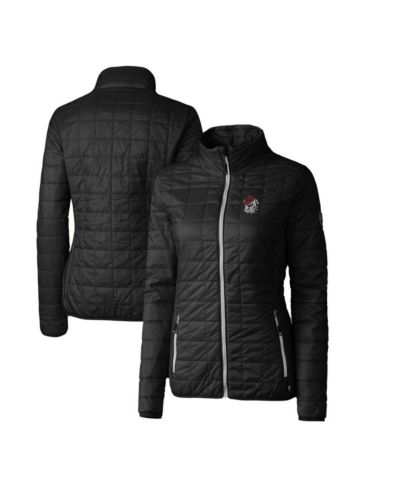 Женская утепленная куртка Cutter & Buck Georgia Bulldogs Rainier Eco Puffer с полной молнией, черная