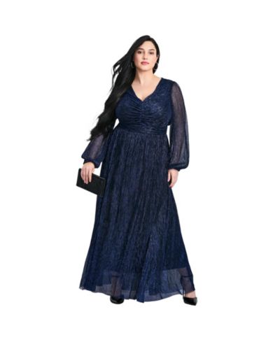 AVENUE Women's Lucia Plisse Maxi Dress